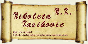 Nikoleta Kašiković vizit kartica